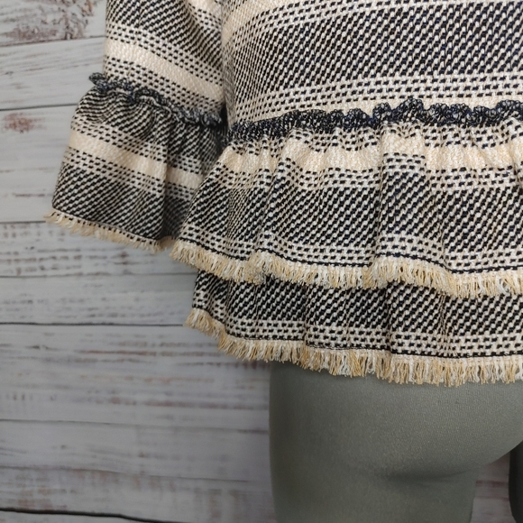 SUGAR + Lips Woven Ruffle Blazer Size XS - Picture 8 of 15